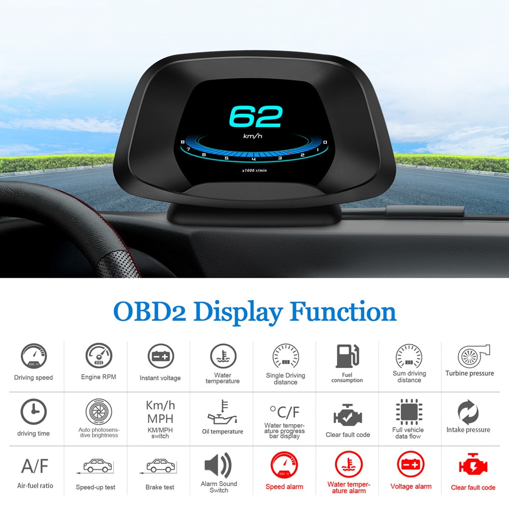 HUD P19 ޴ ڵ  OBD2 ָ  2008 ˶ GPS  ٱ  ٸ  